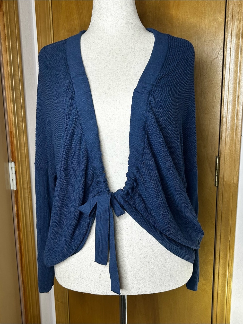 Simply Vera Vera Wang Navy Tie-Front Knit Cardigan